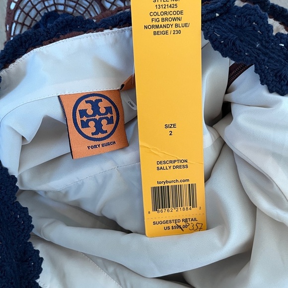 Tory Burch 595$! Size 2 Sally Crochet Lace Lattice Floral Sleeveless Dress - Picture 6 of 6